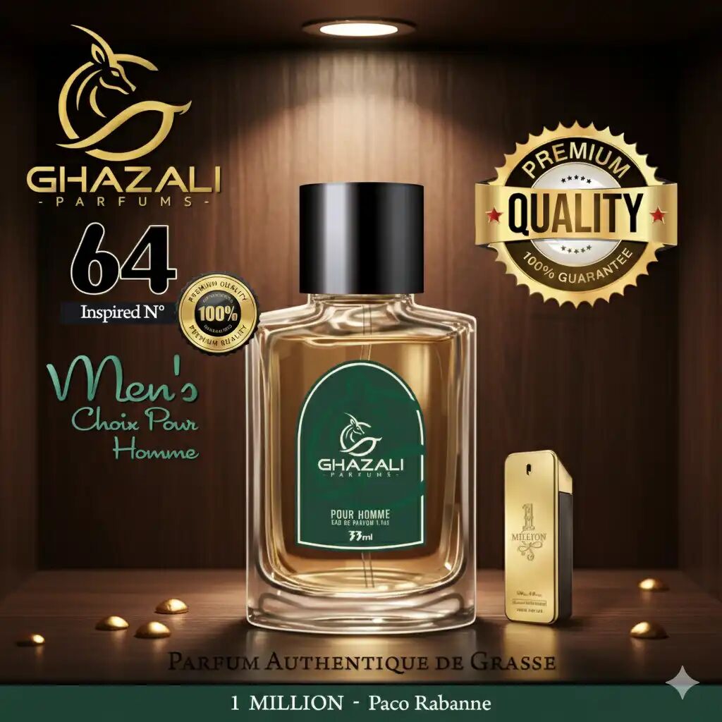 Parfum Ghazali N°64 - Inspiré De 1 Million - Paco Rabanne - Qualité Premium De Grasse.