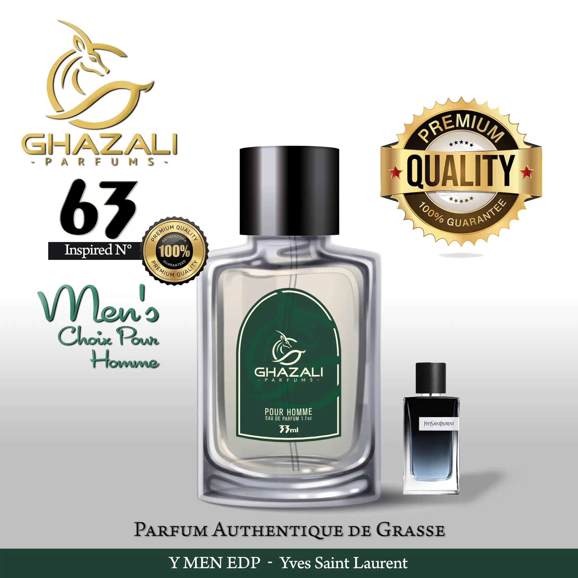 Parfum Ghazali N°63 - Inspiré De Y Men Edp - Yves Saint Laurent - Qualité Premium De Grasse.