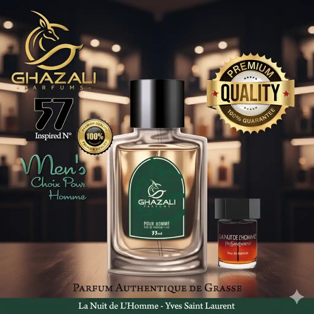 Parfum Ghazali N°57 - Inspiré De La Nuit De Lhomme - Yves Saint Laurent - Qualité Premium De Grasse.
