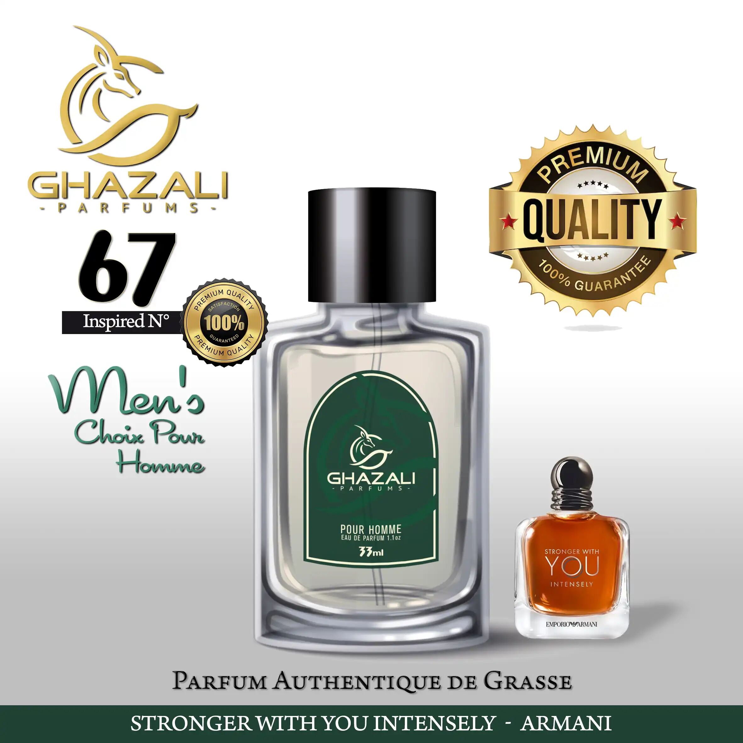 Parfum Ghazali N°67 - Inspiré De Stronger With You Intensely - Armani - Qualité Premium De Grasse.