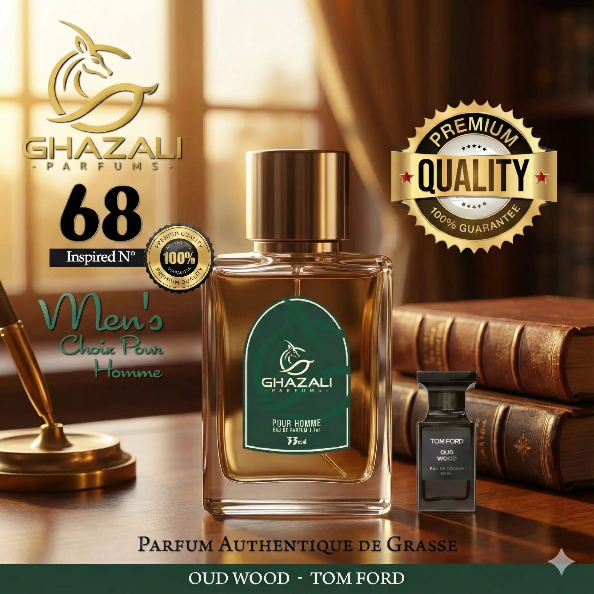 Parfum Ghazali N°68 - Inspiré De Oud Wood - Tom Ford - Qualité Premium De Grasse.