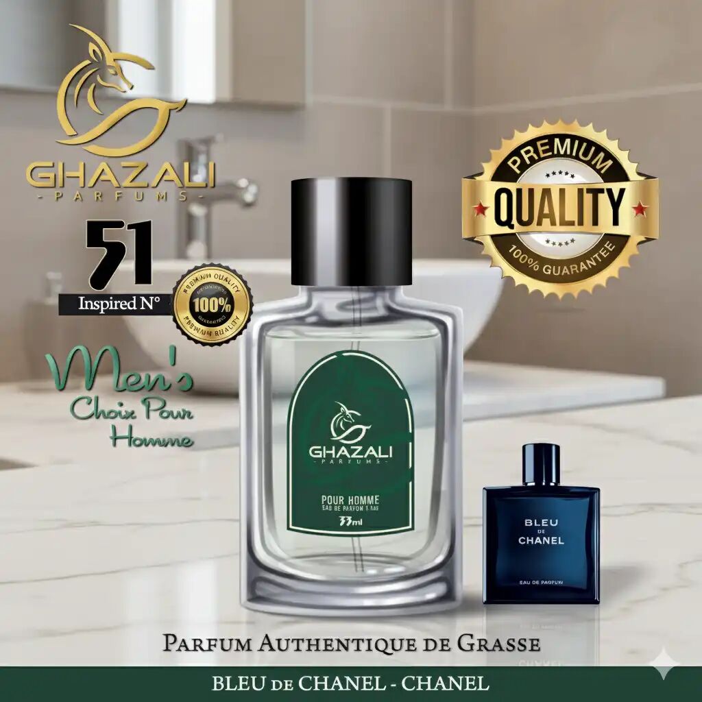 Parfum Ghazali N°51 - Inspiré De Bleu De Chanel - Chanel - Qualité Premium De Grasse.