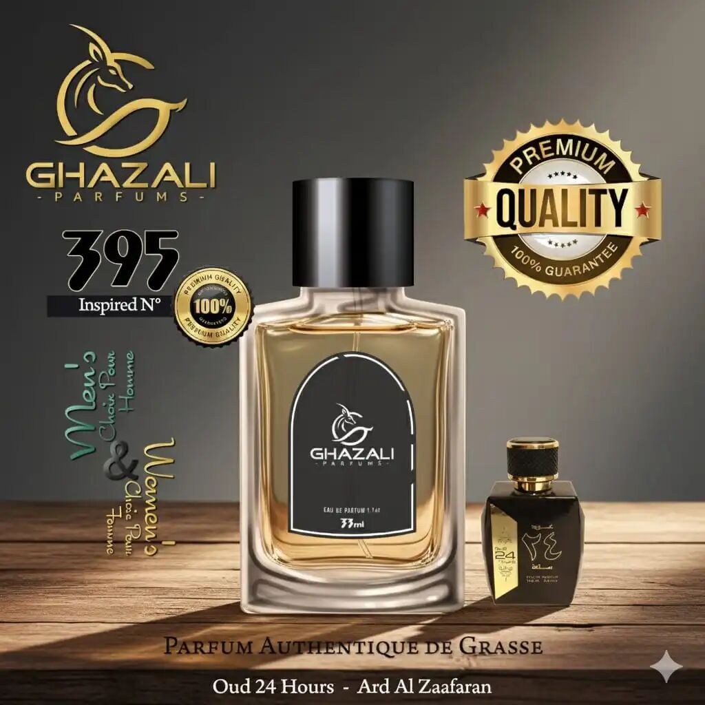 Parfum Ghazali N°395 - Inspiré De Oud 24 Hours - Ard Al Zaafaran - Qualité Premium De Grasse.