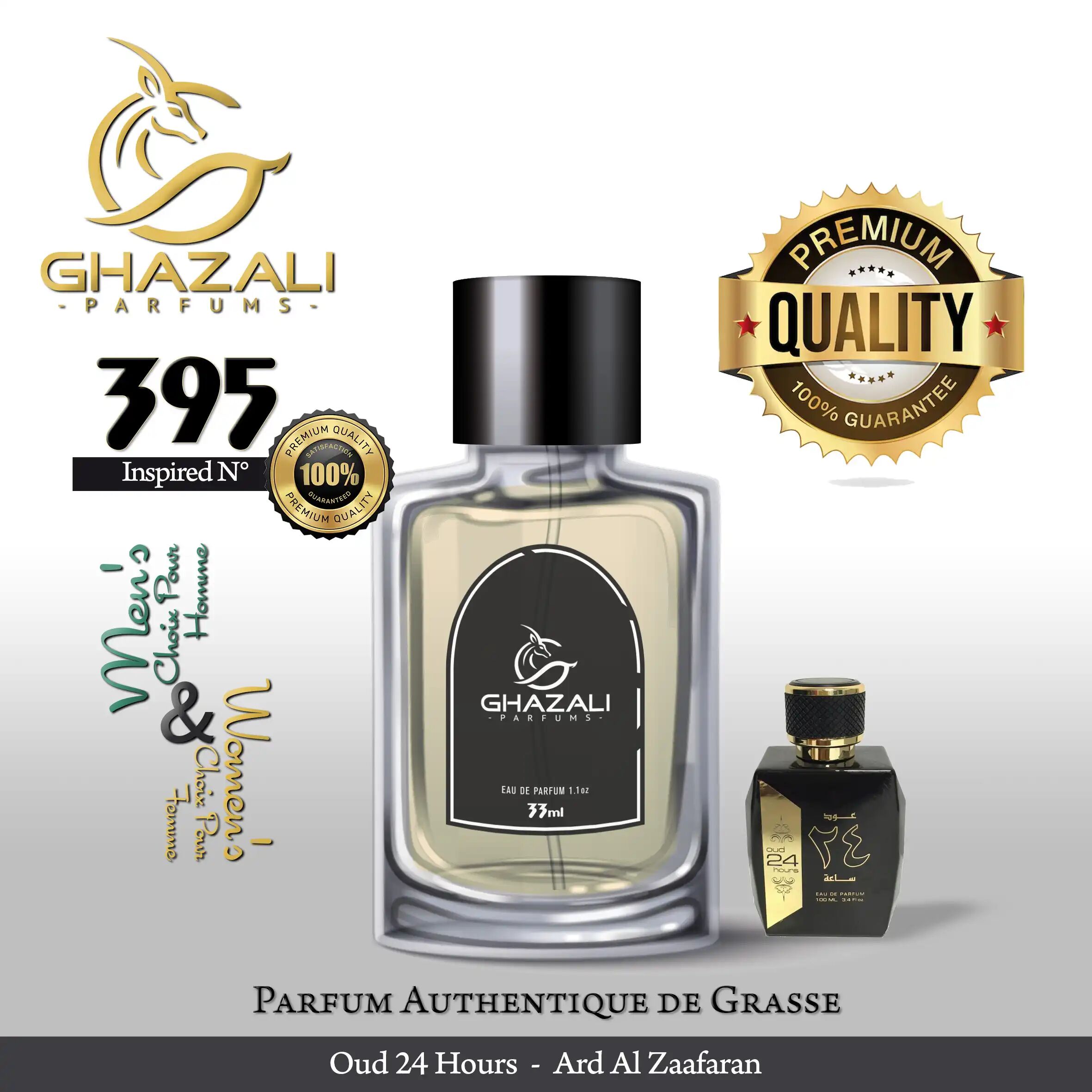 Parfum Ghazali N°395 - Inspiré De Oud 24 Hours - Ard Al Zaafaran - Qualité Premium De Grasse.