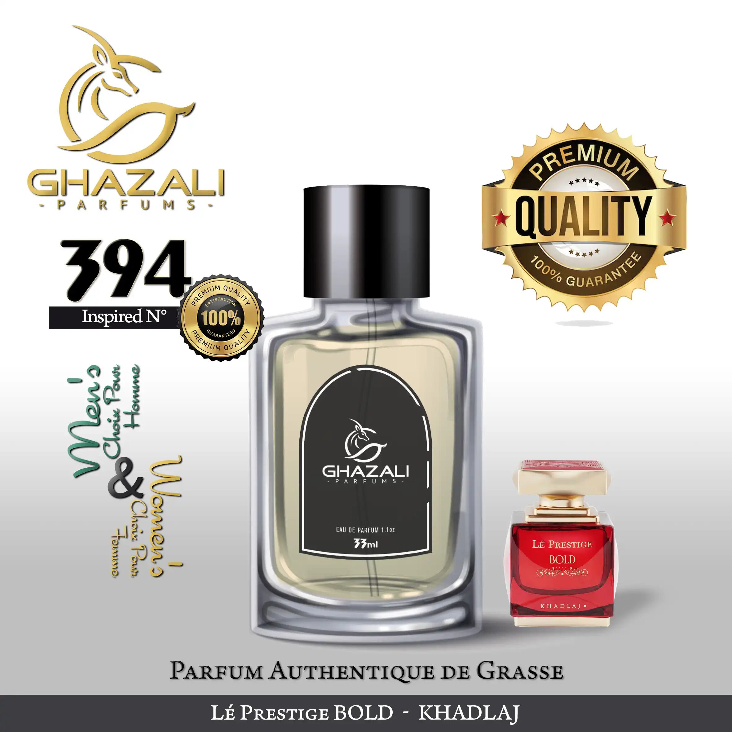 Parfum Ghazali N°394 - Inspiré De Le Prestiage Bold - Khadlaj - Qualité Premium De Grasse.