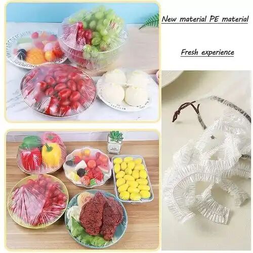 100 Pcs Sacs Des Aliments Réutilisables- Sacs En Plastique Étirables Étanches