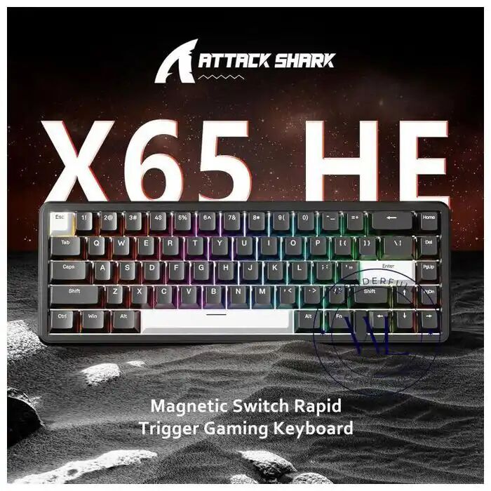 Mini Clavier Mécanique X65 He 8k Rapid Trigger Magnetic Switch Précision Rt 0.01mm, Claviers De Jeu Valorant Rétro-éclairé