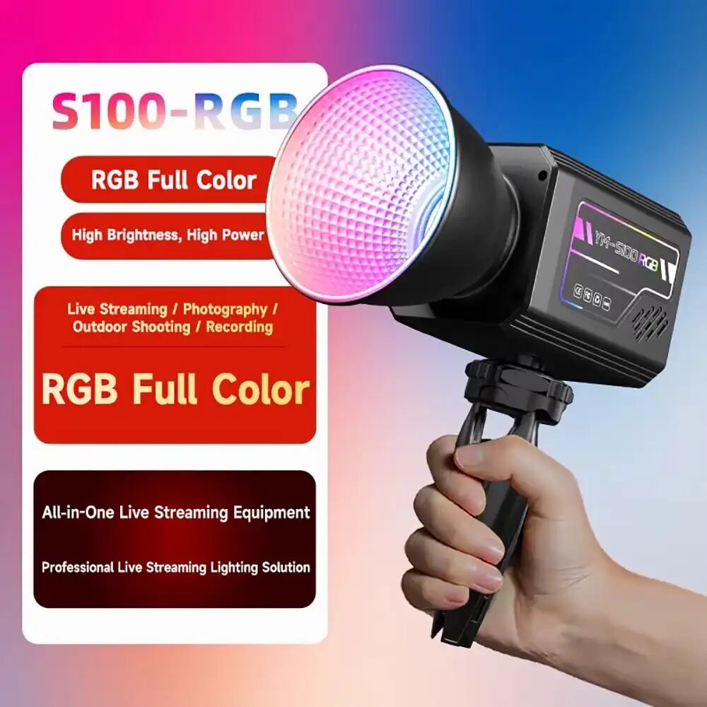 Lumière De Photographie Extérieur Portable Avec Poignée Rgb 3200k-6500k Batterie Intégrée Pour La Prise De Vue En Plein Air