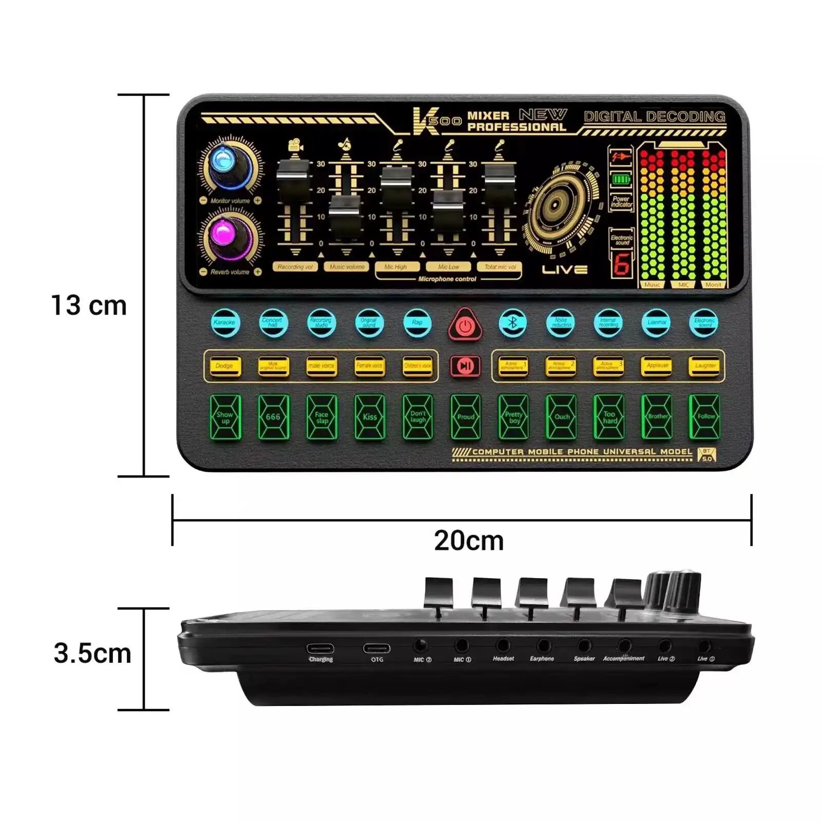 Microphone A Condensateur Bm800 Haute Qualité Et Carte Son Bluetooth R500 Kit Déquipement De Podcast Pour La Diffusion En Direct