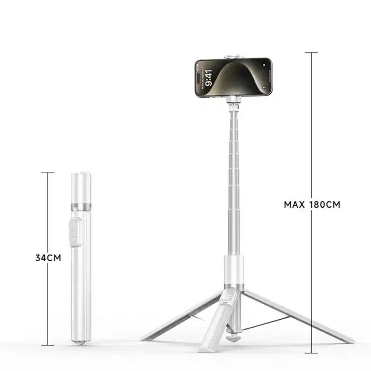 Trépied Perche Selfie 2in1,avec Commande À Distance, Têtes De Trépied Multifonctionnelles, Rotation À 360° Auto Pop Open Trépied X96