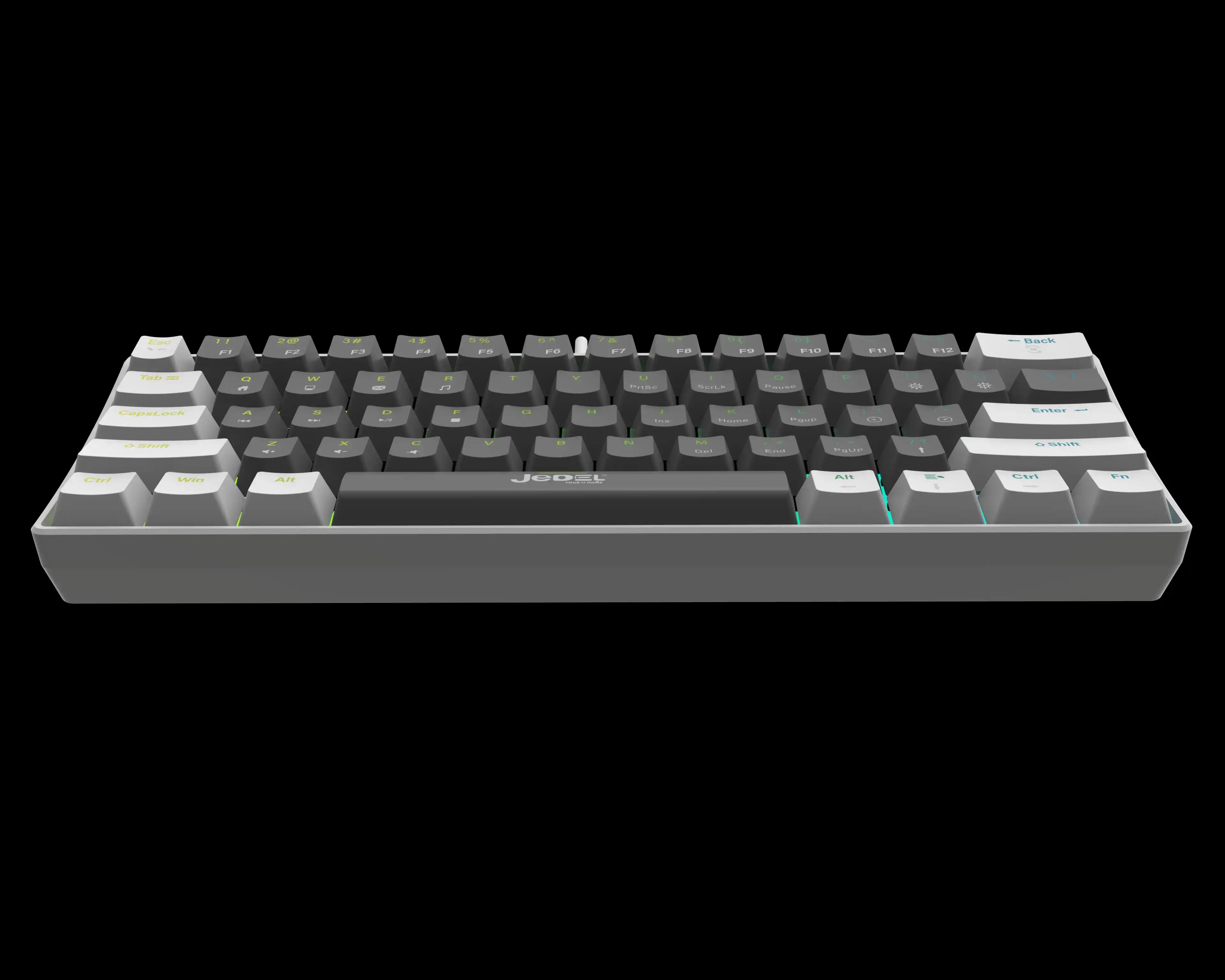 Clavier Mécanique De Jeu Rvb Éclairage Arc-en-ciel, 61 Touches Avec Interface De Type C, Touches Anti-ghosting Blue Switch Kl-69
