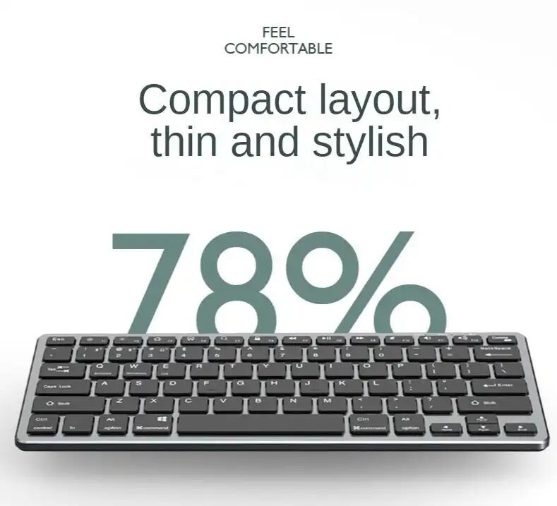 Pack Clavier Et Souris Sans Fil Bluetooth 2.4g Qwerty Bt78 Silencieux Pour Pc Et Mac thumbnail 2