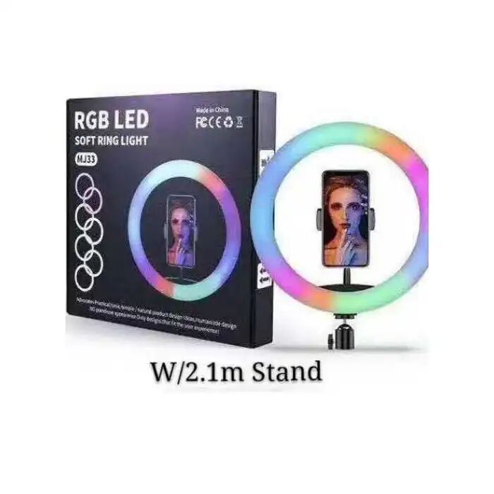 Ring Light Rgb 33 Cm Avec Trépied 2,1 M Pour Youtube Et Tiktok thumbnail 4