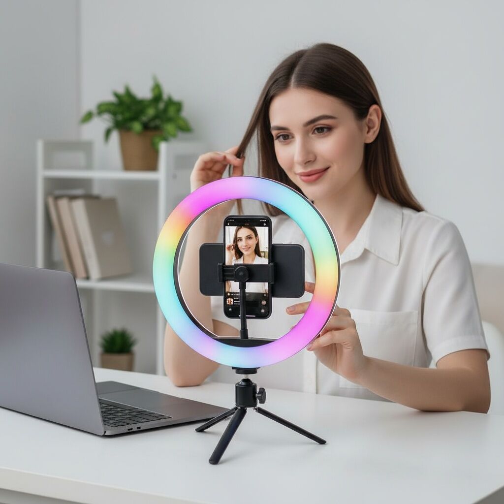 Ring Light Rgb Led Mj26 36 Cm Pour Maquillage Et Streaming Tiktok/youtube/facebook