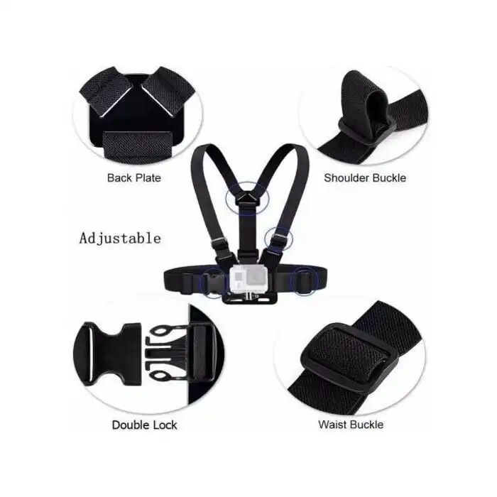 Support De Téléphone Et Gopro Réglable Avec Ceinture De Poitrine Et De Tète