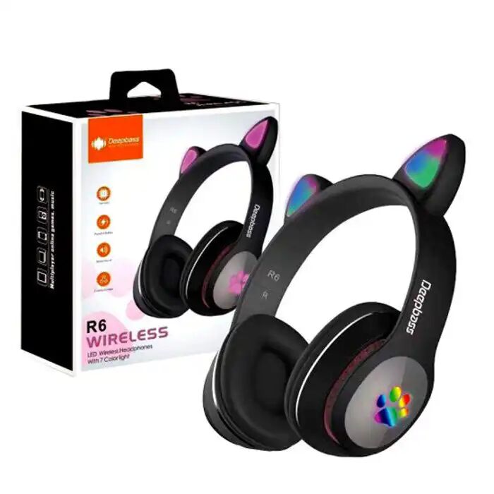 Casque Bluetooth R6 Sans Fil V5 Avec Lumière Led 7 Couleurs thumbnail 3
