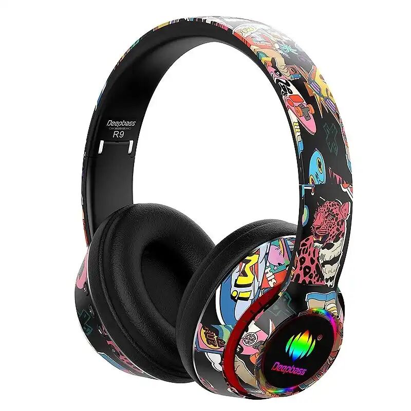 Casque Bluetooth V5.3 Pliable Rgb Avec Carte Tf Et Fm Stéréo Sans Fil
