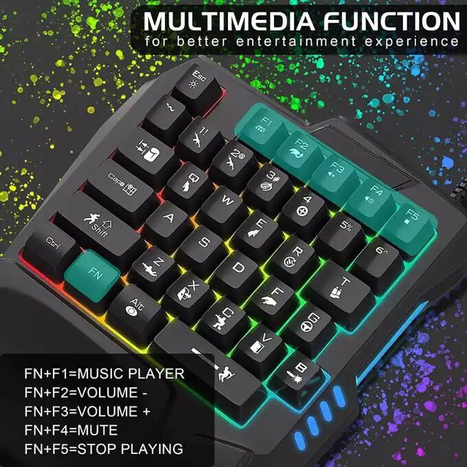 Demi Clavier Gaming K601 Rgb 35 Touches Macros Repose-poignet Usb Anti-ghosting thumbnail 3