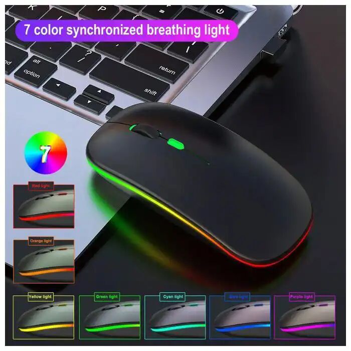 Souris Sans Fil Rgb Bluetooth Et 2.4g Rechargeable Silencieuse