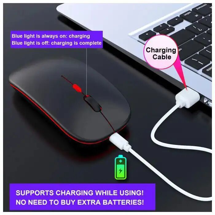 Souris Sans Fil Rgb Bluetooth Et 2.4g Rechargeable Silencieuse