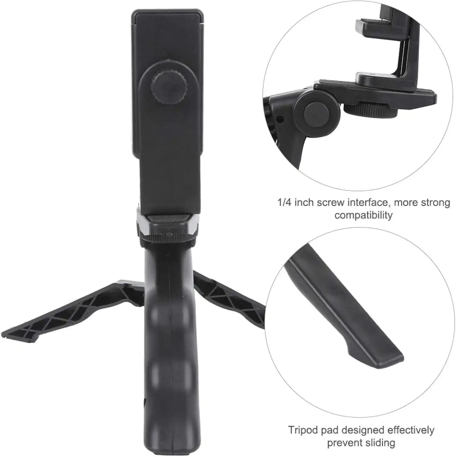 Mini Trépied Pliant Portable Pour Perche À Selfie Support Réglable Stabilisateur Pour La Caméra De Téléphone Portable Gopro thumbnail 1