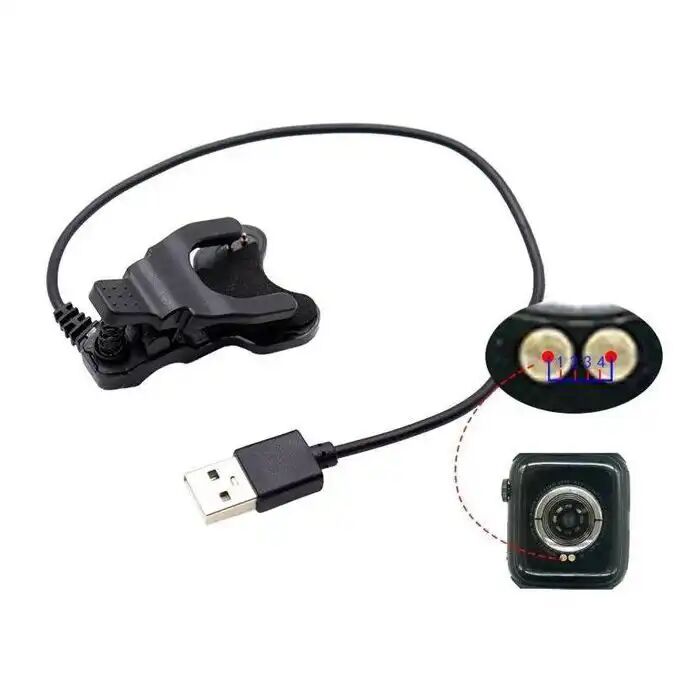 Câble De Chargeur Usb À 2 Broches,4mm, Pour Montre Connectée Clip De Chargeur, 2 Broches, Espace 4mm Hargeur De Bracelet Intelligent