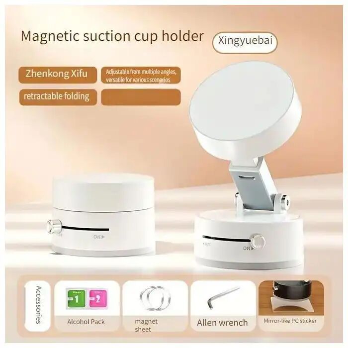 Support Téléphone Voiture Magnétique À Ventouse 360° Pour Console Centrale thumbnail 2