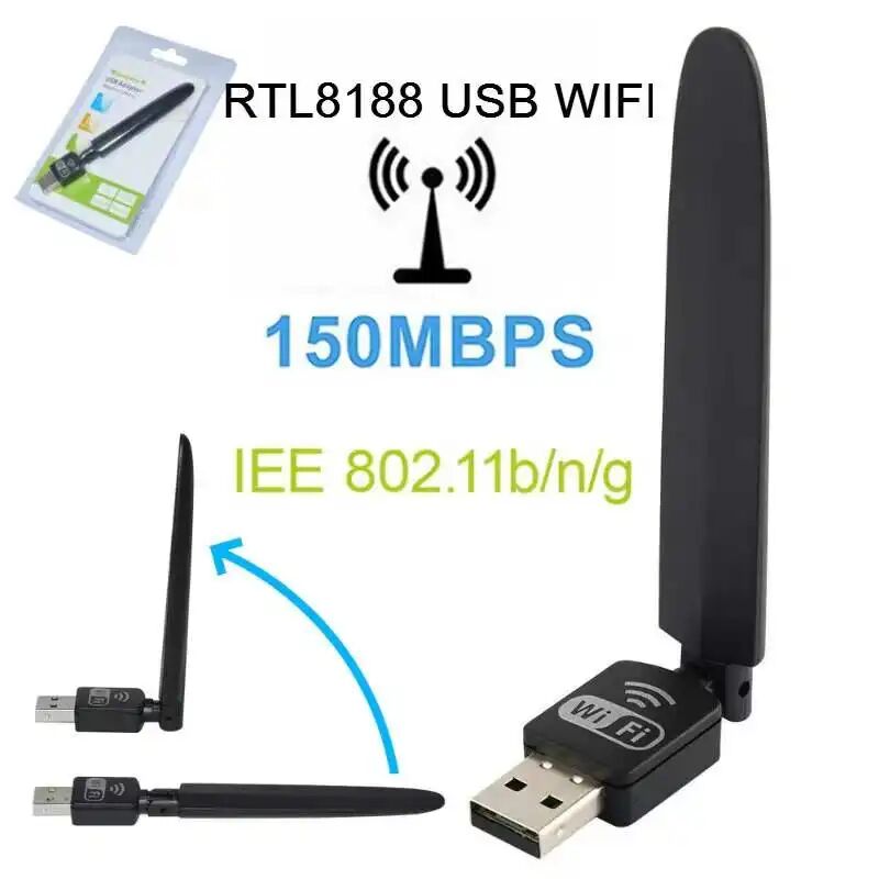 Mini Adaptateur Wifi Usb 150 Mbps Avec Antenne Rotative Carte Réseau Sans Fil thumbnail 4