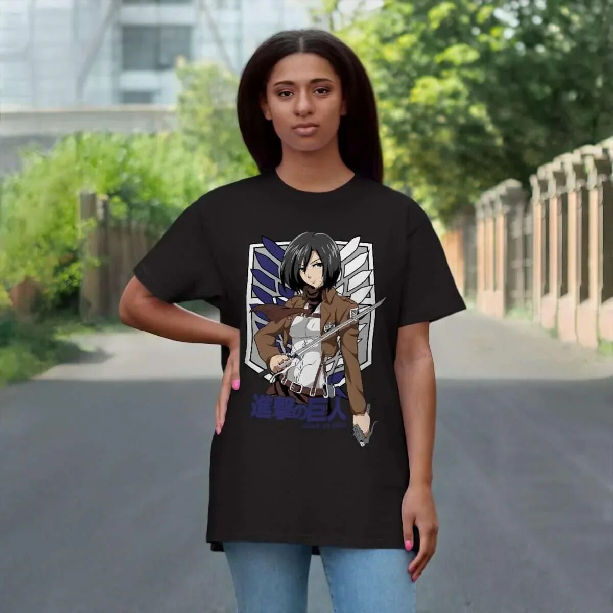T-shirt Lattaque Des Titans Mikasa thumbnail 3