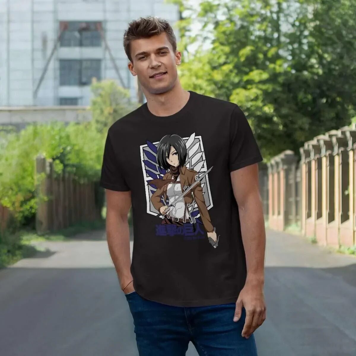 T-shirt Lattaque Des Titans Mikasa