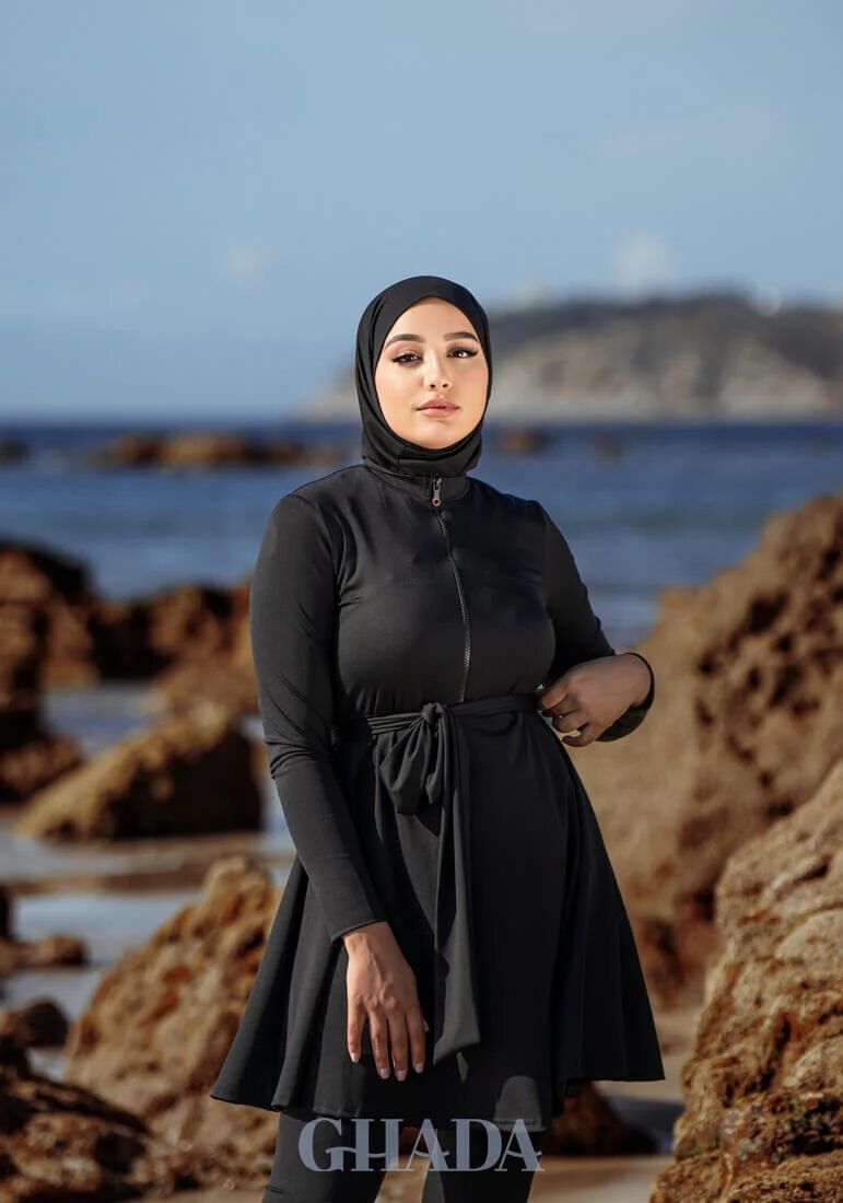 Burkini En 5 Pieces Avec Cache Maillot - Flowers