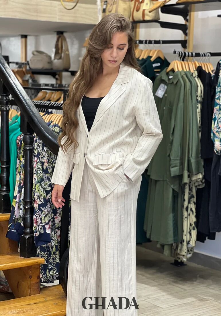 Ensemble Tailleur En Lin À Rayures thumbnail 4