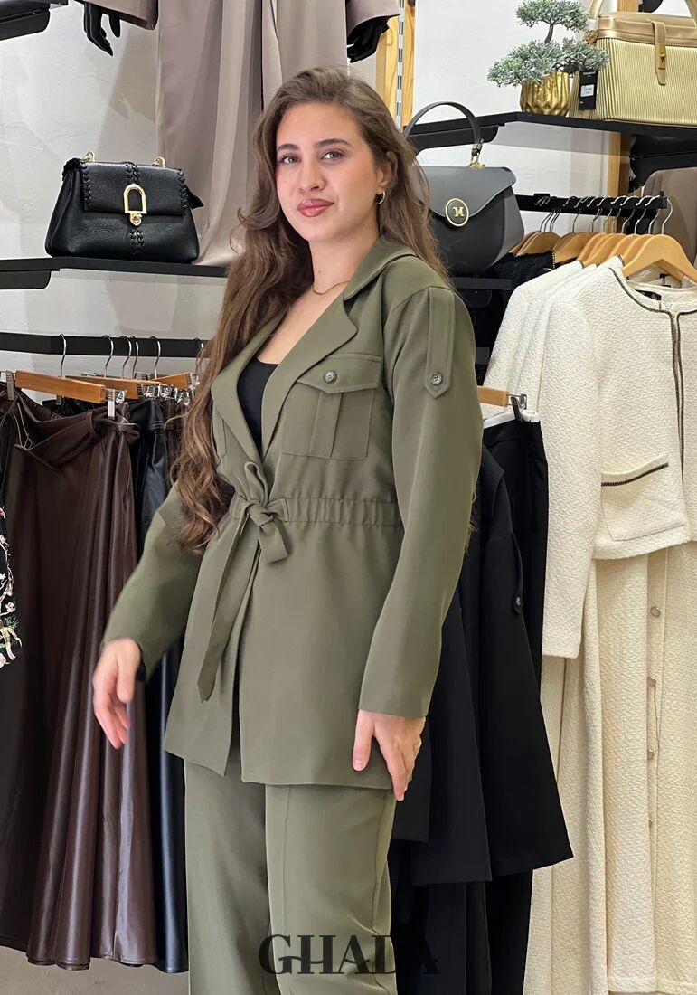Ensemble En Vert Kaki - Veste Et Pantalon thumbnail 3