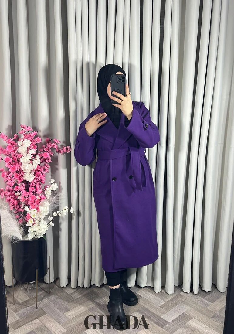 Manteau Long En Mauve thumbnail 1