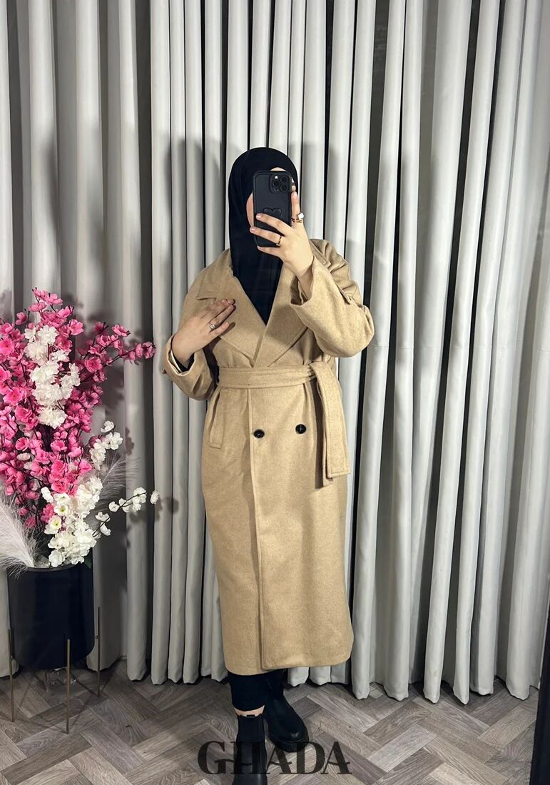 Manteau Long En Beige Foncé thumbnail 4