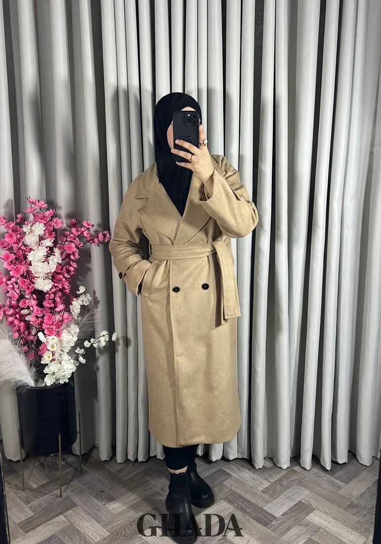 Manteau Long En Beige Foncé thumbnail 3