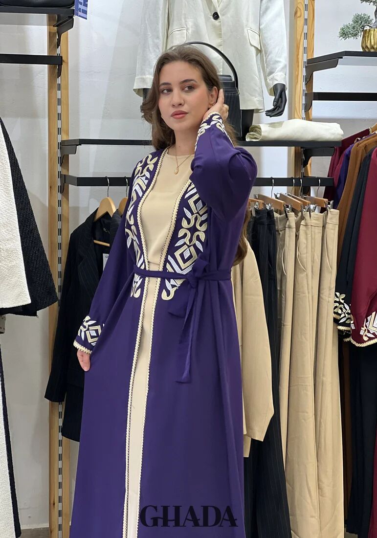 Abaya Kimono Avec Broderie thumbnail 3