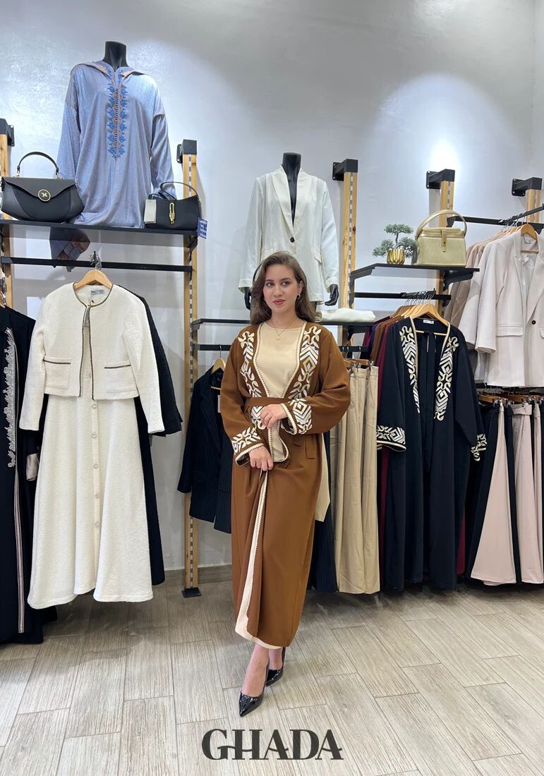 Abaya Kimono Avec Broderie thumbnail 3