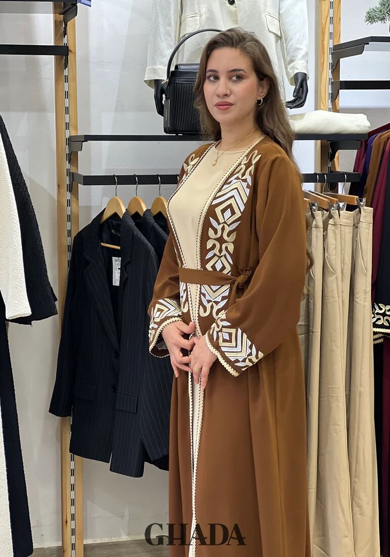 Abaya Kimono Avec Broderie thumbnail 4