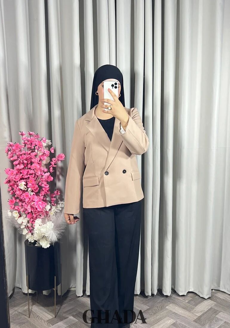 Veste Courte En Beige Sable thumbnail 3
