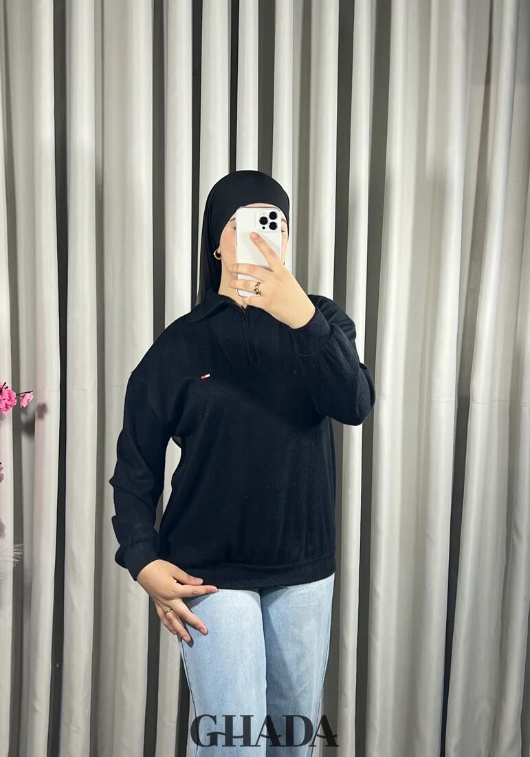 Pull En Maile Douce Zippé À Col En V thumbnail 4