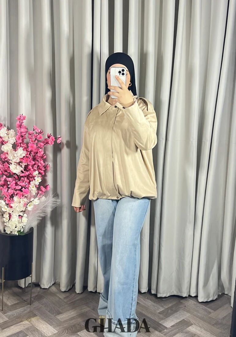 Bomber Suède En Beige thumbnail 3