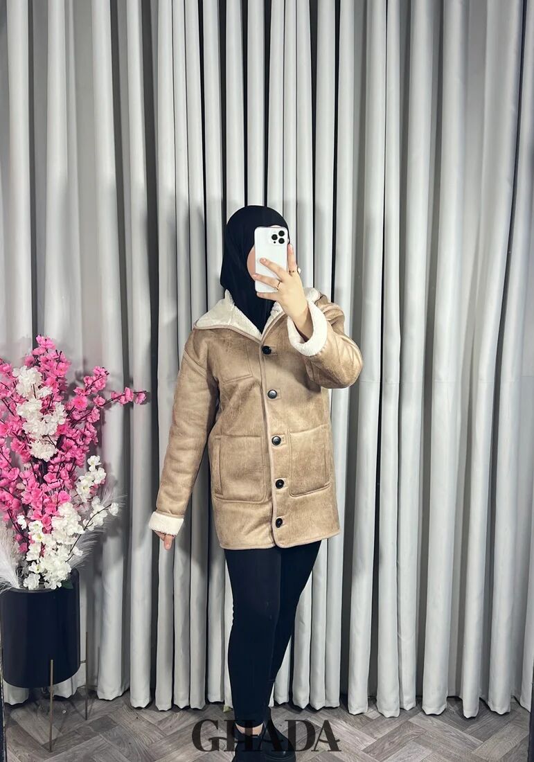 Manteau En Simili Cuir Beige