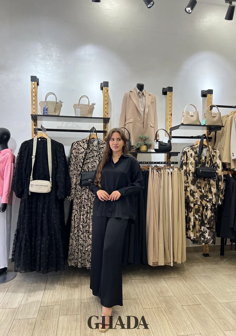 Ensemble Satiné En Noir