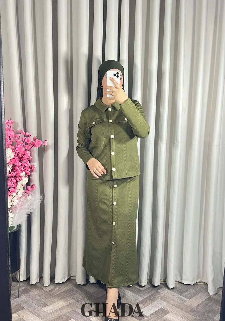 Ensemble En Maille En Vert Kaki thumbnail 2