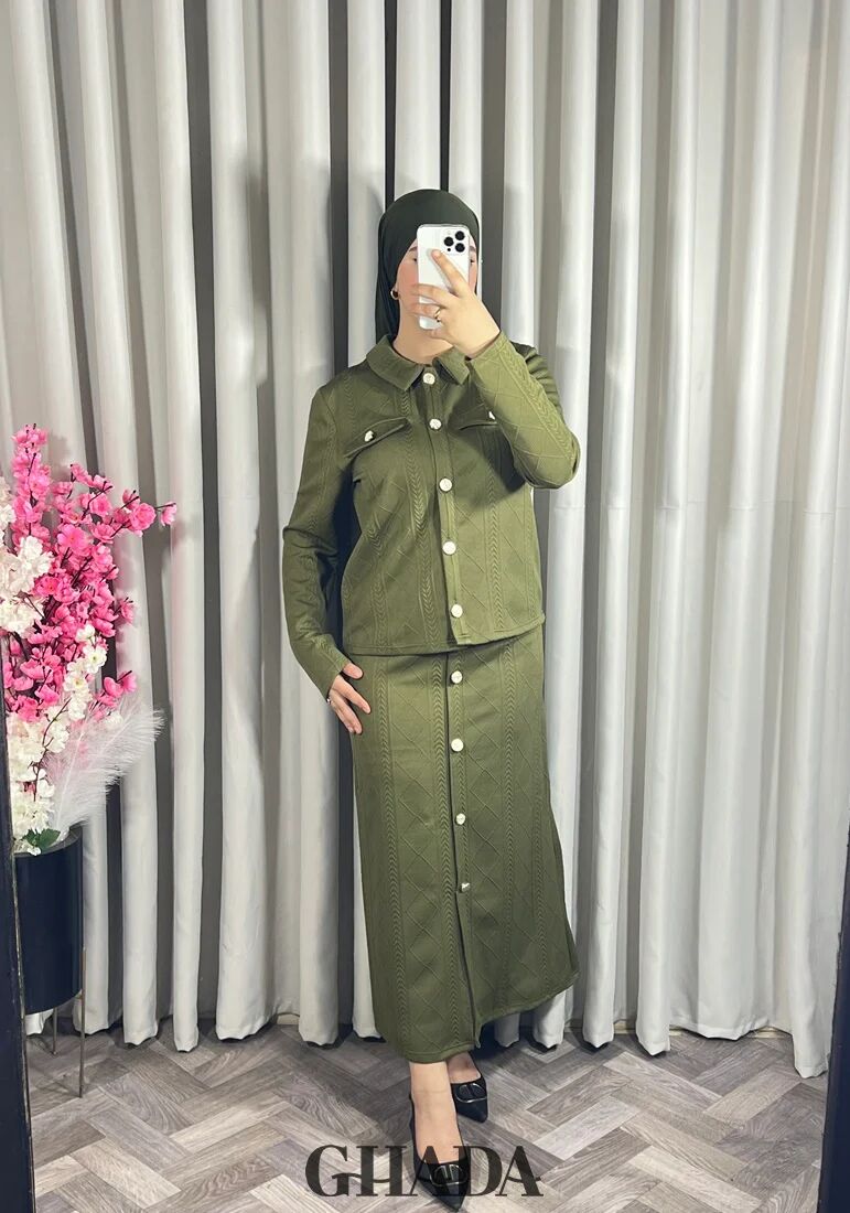 Ensemble En Maille En Vert Kaki thumbnail 3