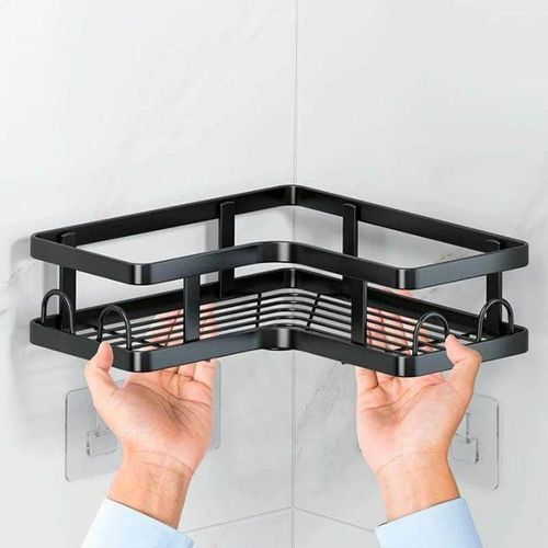 Étagères 5 Pièce De Rangement Pour Salle De Bain En Métal Noir Ensemble thumbnail 4