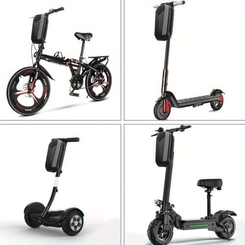 Sac De Poignée De Scooter Électrique À Coque Rigide Eva Avec Sangle D'épaule Détachable - Noir