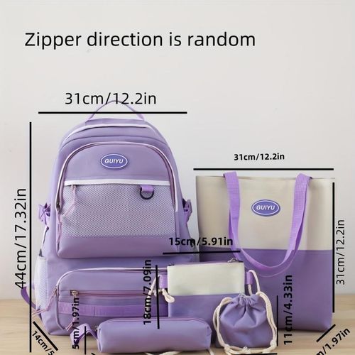 Ensemble De Sacs Pour Femme 5 Pièces - Sac À Dos, Sac Cabas, Pochette Et Accessoires