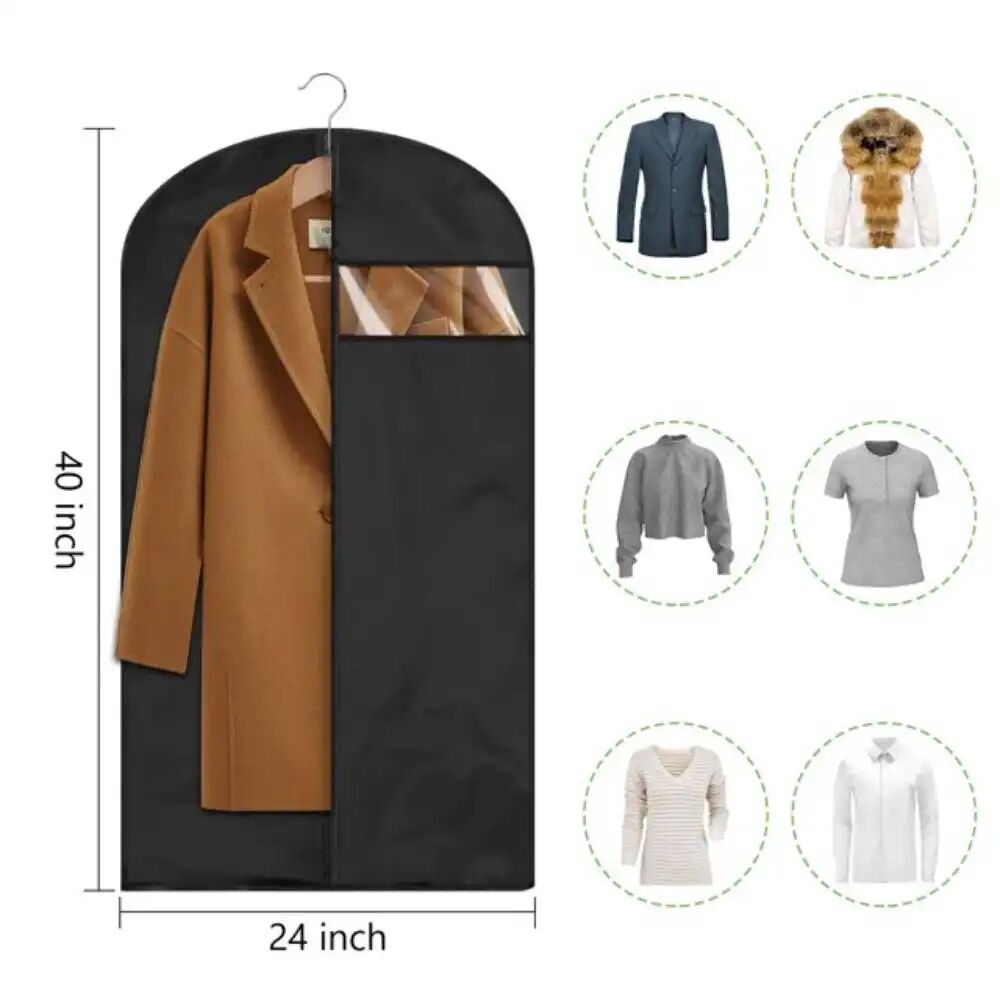 Lot De 4 Housses À Vêtements Suspendues - Protège Costumes Avec Fenêtre Transparente thumbnail 3